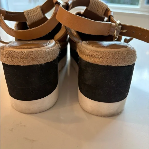 FREE PEOPLE Platform Espadrille Sandals Size 6 Leather Ankle Strap Boho Summer - Picture 7 of 10